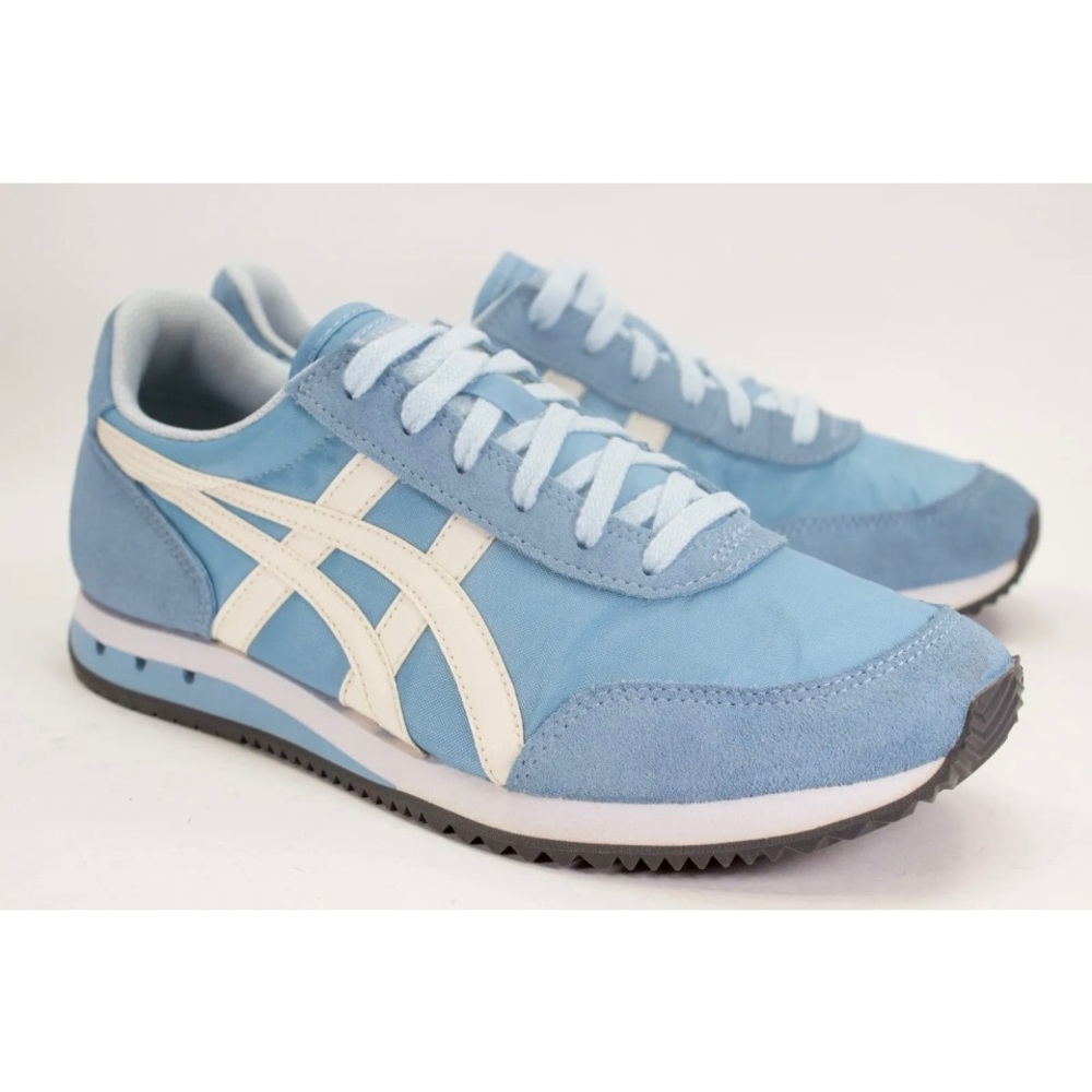 Onitsuka Tiger by Asics Light Blue and White Retro Runner Sneakers